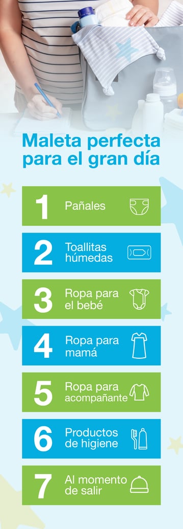 Infografía 7 infaltables en la pañalera para el recién nacido